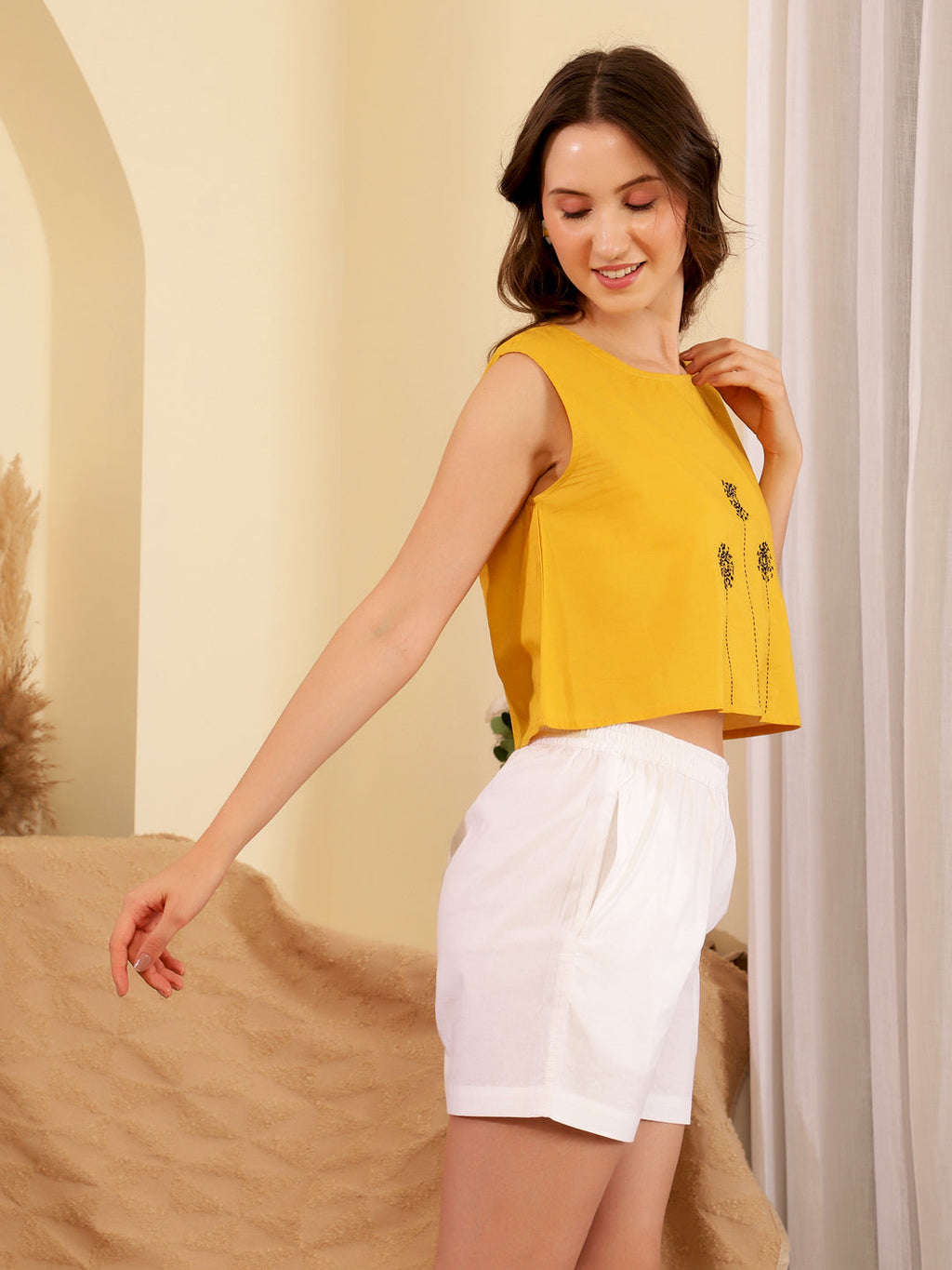 Women's Pure Cotton Pink Solid Night Suits