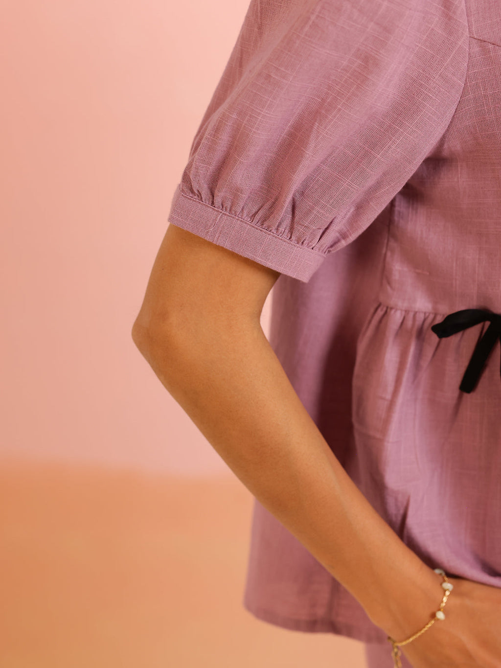 Lavender Color Solid Pure Cotton Night Suit