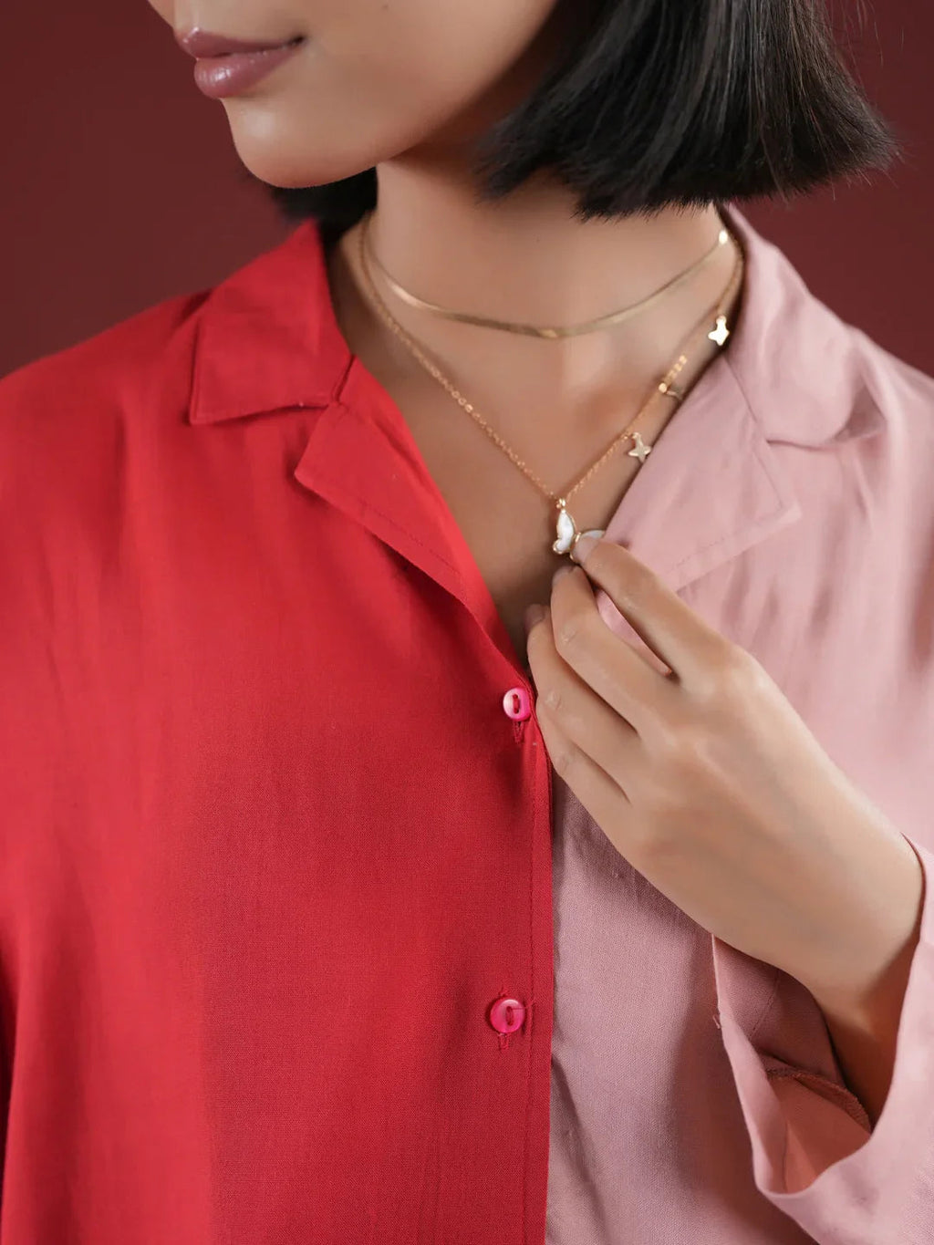 Red Solid Print Night Suit Set - SanskrutiHomes 