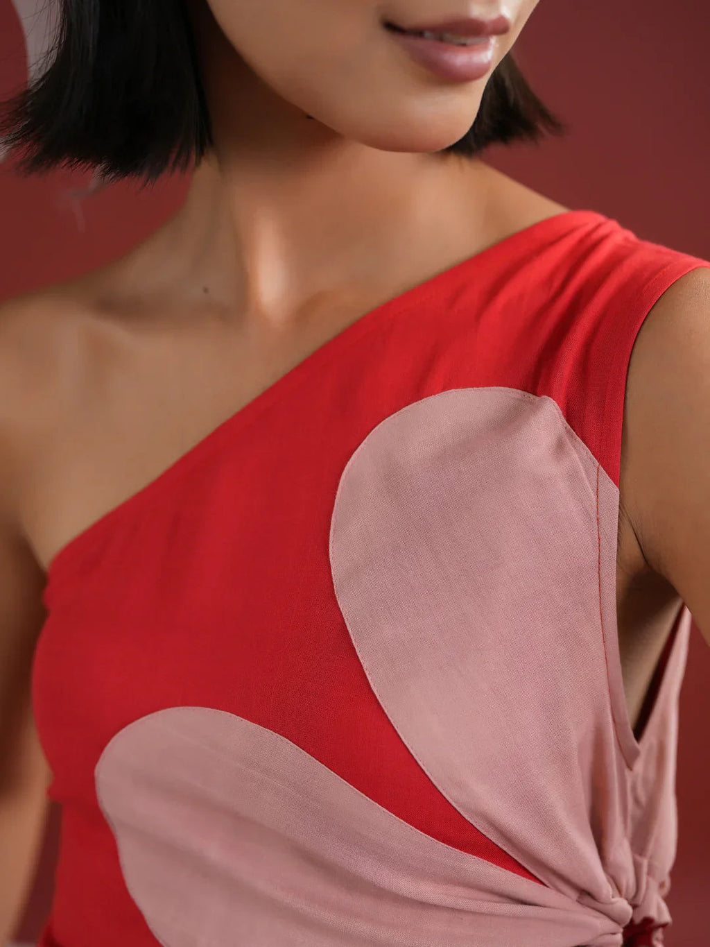 Red Floral Printed Dress for Women - SanskrutiHomes 