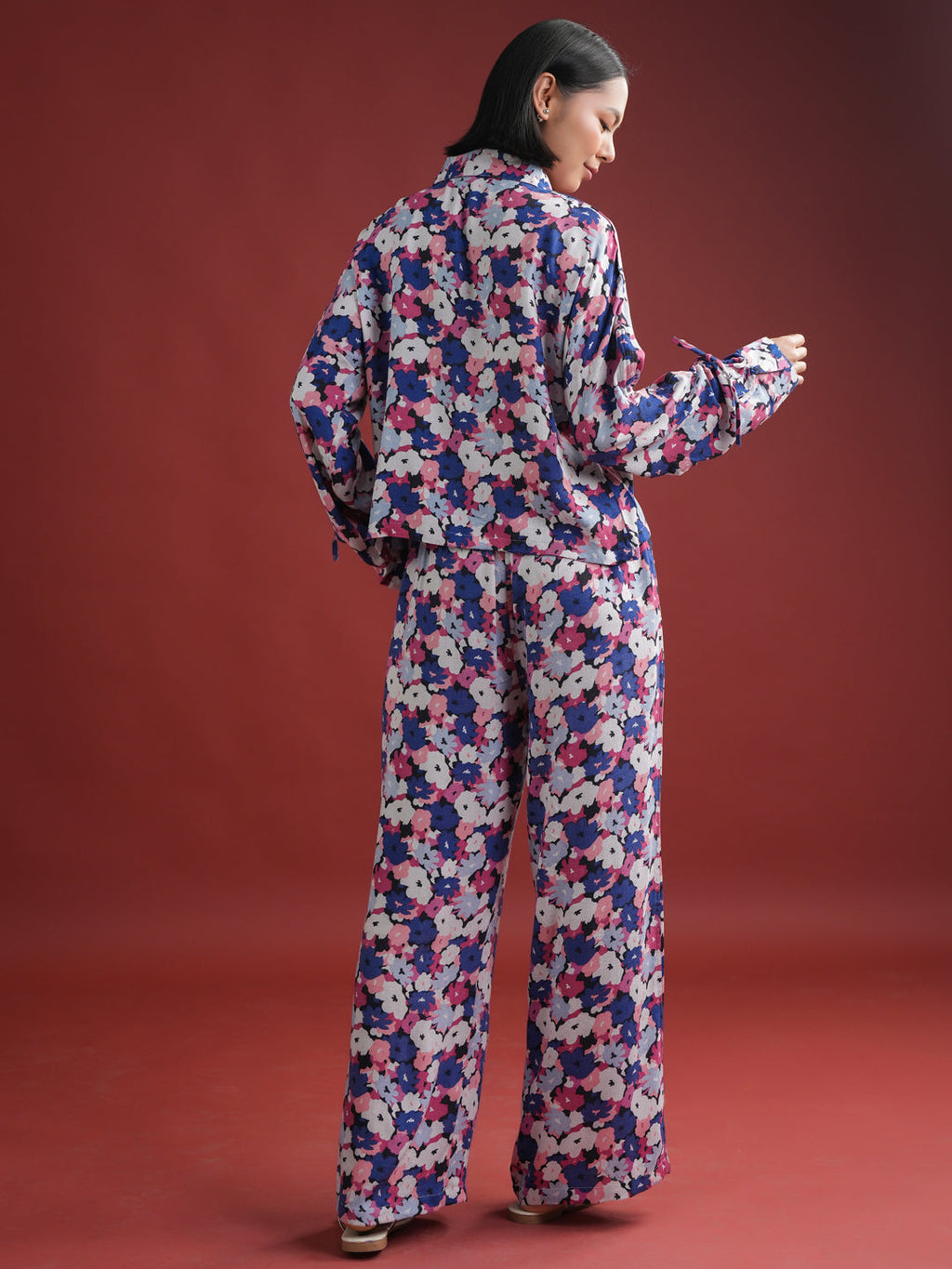 Purple Color Viscous Rayon Co-Ords Set For Women