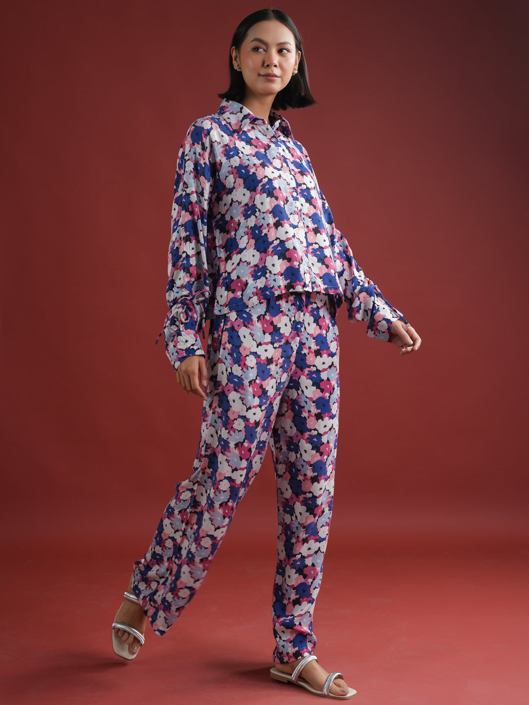 Purple Color Viscous Rayon Co-Ords Set For Women