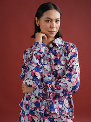Purple Color Viscous Rayon Co-Ords Set For Women