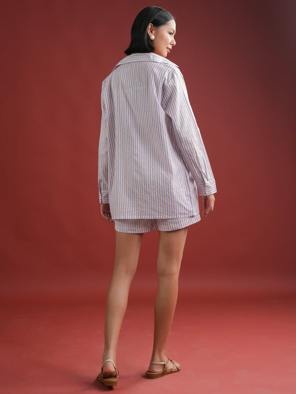 Set of 3 Stripted Printed Co-ords Set - SanskrutiHomes 