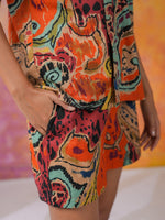 Orange Color Printed Co-ords Set for Women - SanskrutiHomes 