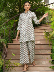 Printed pure cotton co-ord set - SanskrutiHomes 