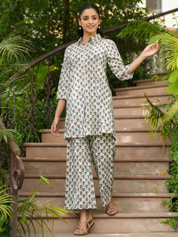 Printed pure cotton co-ord set - SanskrutiHomes 
