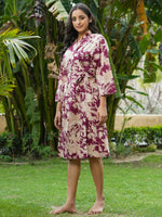 Multi-color Cotton printed kimono robe - SanskrutiHomes 
