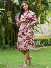 Multi-color Cotton printed kimono robe - SanskrutiHomes 