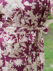 Multi-color Cotton printed kimono robe - SanskrutiHomes 
