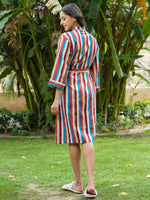 Multi-color Cotton printed kimono robe - SanskrutiHomes 