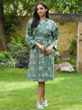 Green Cotton printed kimono robe - SanskrutiHomes 