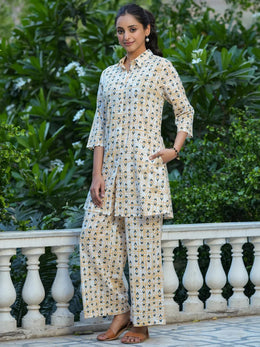 Printed pure cotton co-ord set - SanskrutiHomes 