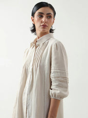 Off White Solid Cotton Dress for Women and Girls - SanskrutiHomes 