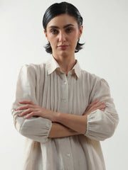 Off White Solid Cotton Dress for Women and Girls - SanskrutiHomes 