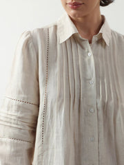 Off White Solid Cotton Dress for Women and Girls - SanskrutiHomes 