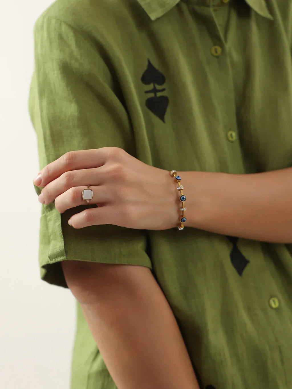 Green Color Shirt Collar Cotton Co-ords Set - SanskrutiHomes 