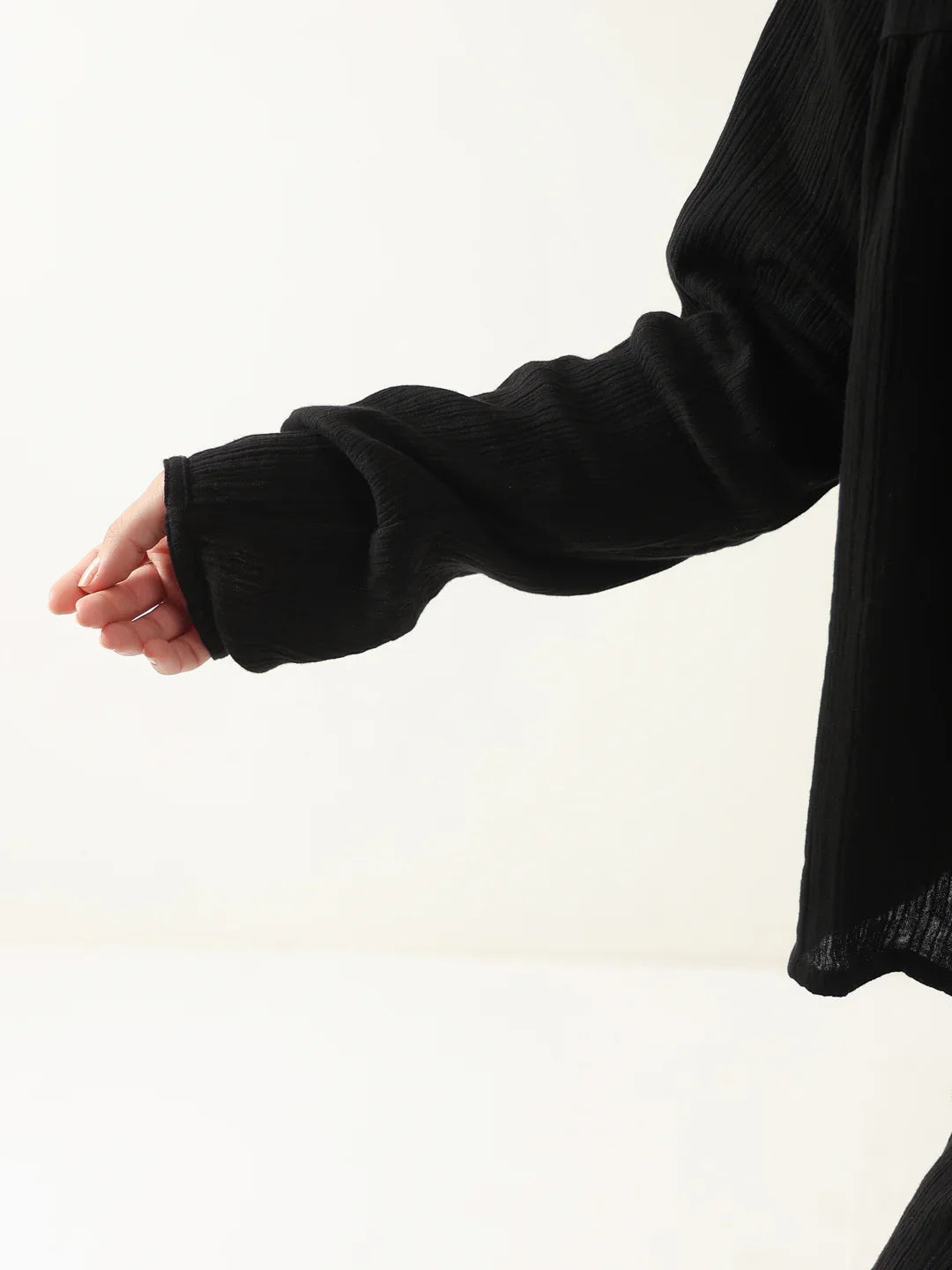 Black Color Round Neck Pure Cotton Co-ords Set for Women - SanskrutiHomes 