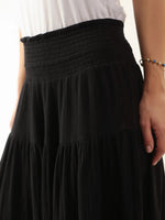 Black Pure Cotton Solid Skirt for Women and Girls - SanskrutiHomes 
