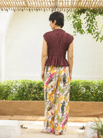 Brown Round Neck Pure Cotton Top Solid Co-ords Set for Women - SanskrutiHomes 