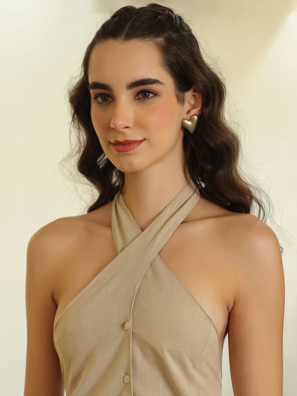 Grey V-Neck Pure Cotton Top Solid Co-ords Set for Women - SanskrutiHomes 