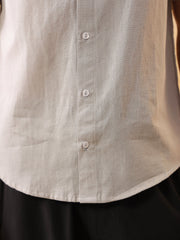 Off White Shirt Collar Pure Cotton Shirt Printed Co-ords Set for Women - SanskrutiHomes 