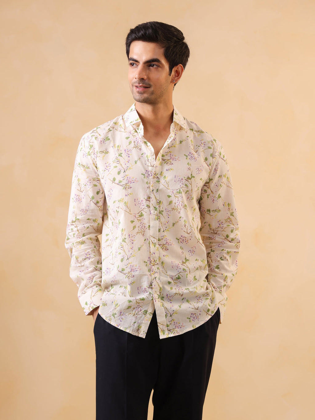 Red V-Neck Pure Cotton Printed Co-ords Set for Women - SanskrutiHomes 