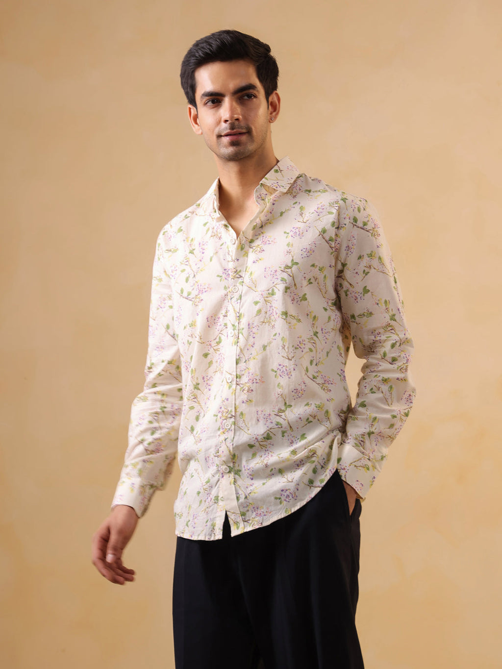 Red V-Neck Pure Cotton Printed Co-ords Set for Women - SanskrutiHomes 