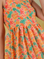 Pink Color Floral Printed dress for women - SanskrutiHomes 
