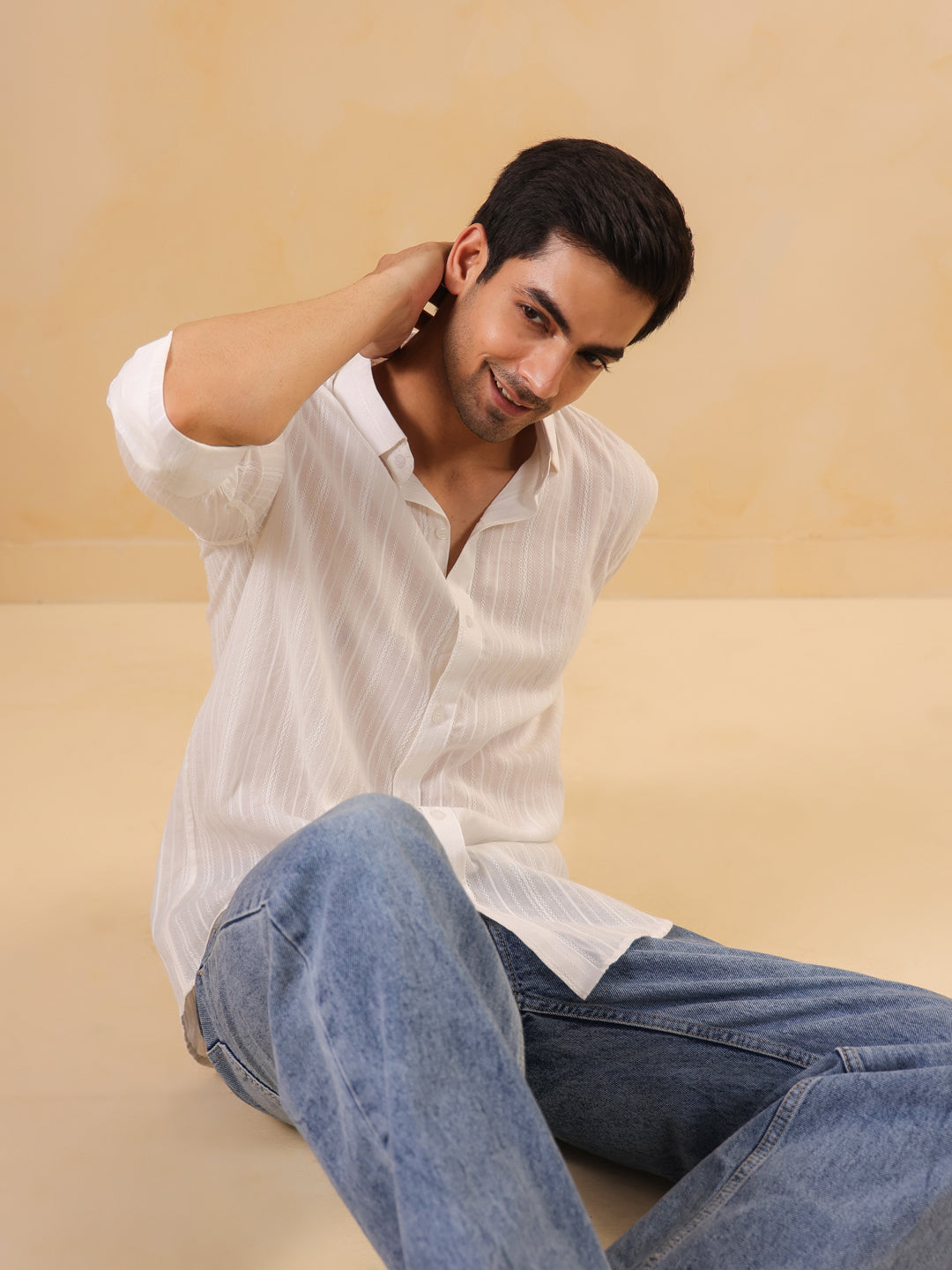 Blue Color V-Neck Printed co-ords set for women - SanskrutiHomes 