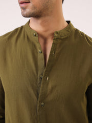 Green Color V-Neck Printed Co-ords Set for Women - SanskrutiHomes 
