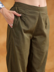 Camel Brown Color Shirt Collar Solid Co-Ords Set For Women