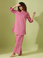 Cotton Booti print loungewear set - SanskrutiHomes 