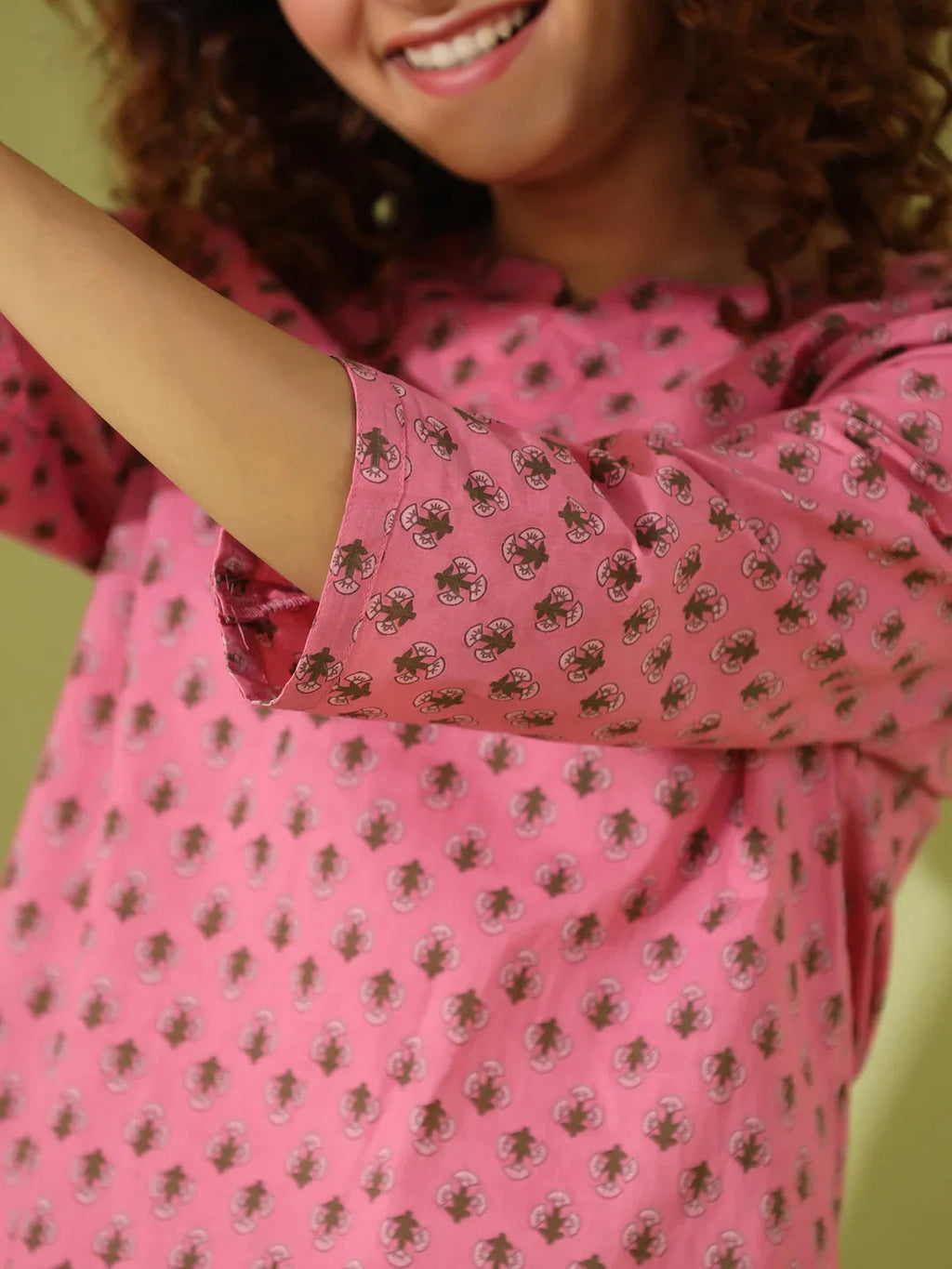 Cotton Booti print loungewear set - SanskrutiHomes 