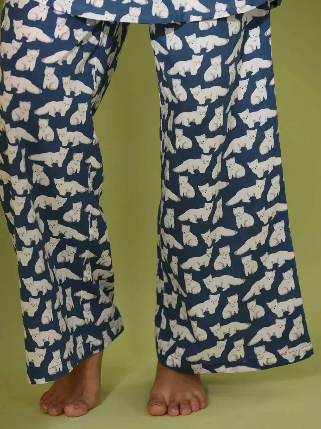 Blue panda print loungewear set - SanskrutiHomes 
