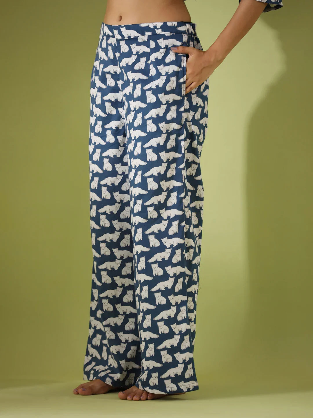 Blue panda print loungewear set - SanskrutiHomes 