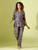 Floral leaf co-ord set - SanskrutiHomes 