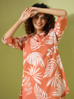 Orang leaf print loungewear set - SanskrutiHomes 