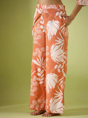 Orang leaf print loungewear set - SanskrutiHomes 
