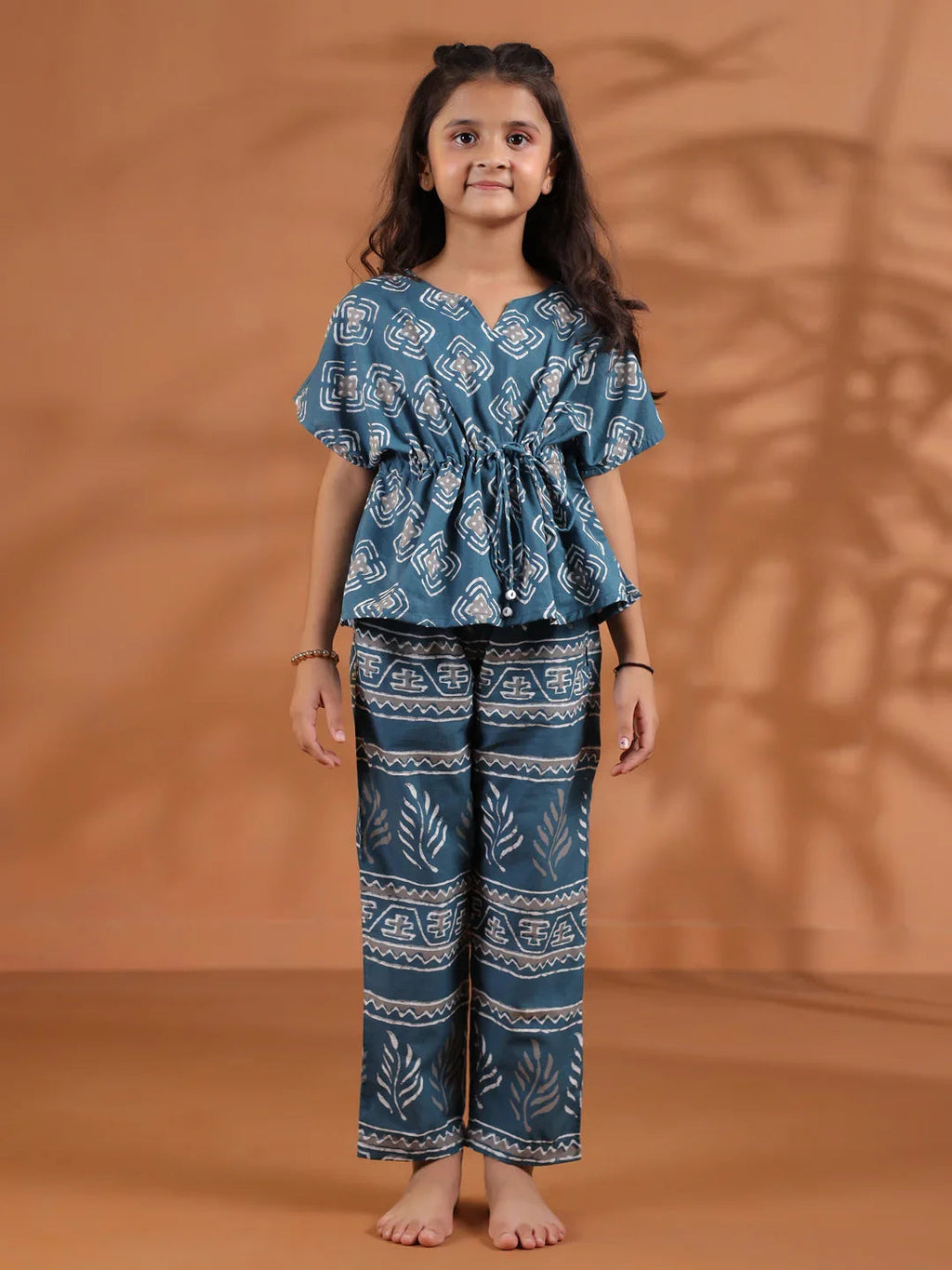 Geometric Print Kids Night Suit Set - SanskrutiHomes 