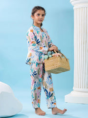 Set of 3 Floral Printed Kids Night Suit - SanskrutiHomes 