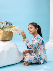Set of 3 Floral Printed Kids Night Suit - SanskrutiHomes 