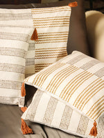 Cotton Brown Colour Geometric Cushion Covers - SanskrutiHomes 