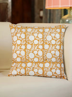 Cotton Orange Colour Floral Cushion Covers - SanskrutiHomes 