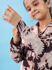 Floral Printed Full Sleeve Night Suit Set