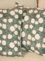 Cotton Off White Colour Floral Cushion Covers - SanskrutiHomes 
