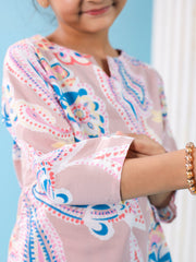 Pink Flower Printed Night Suit Set