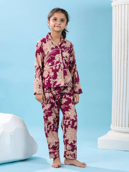 Cotton Printed Full Sleeves Night Suit Set - SanskrutiHomes 