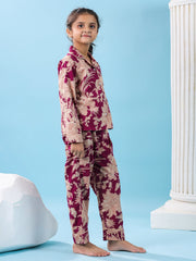 Beige Solid Night Suit - SanskrutiHomes 
