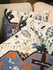 Cotton Blue Colour Embroidered Cushion Covers - SanskrutiHomes 